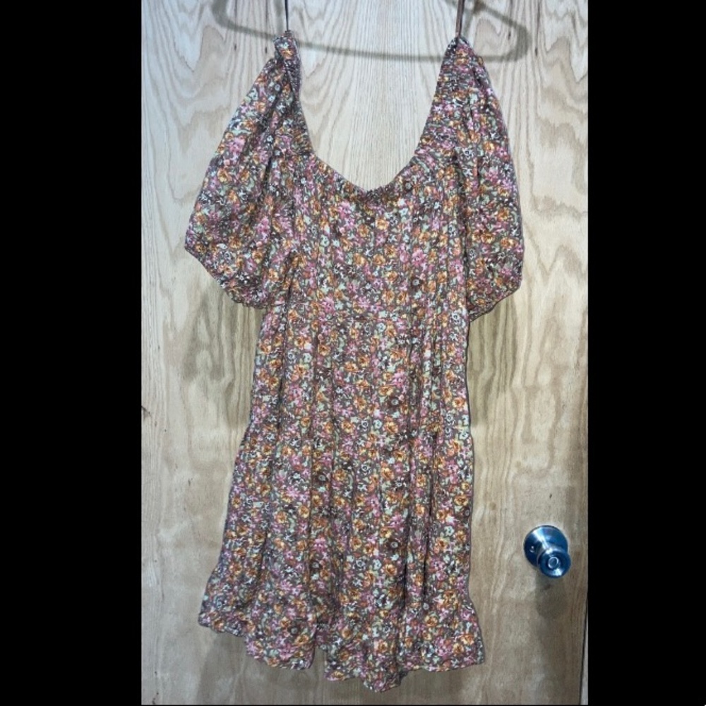 Brown flowy dress
